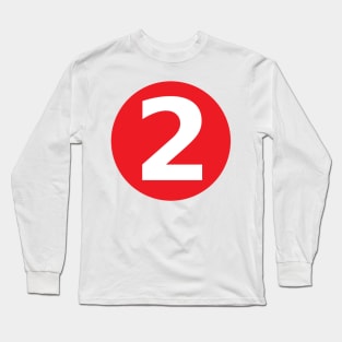 Number 2 Big Red Dot Letters & Numbers Long Sleeve T-Shirt